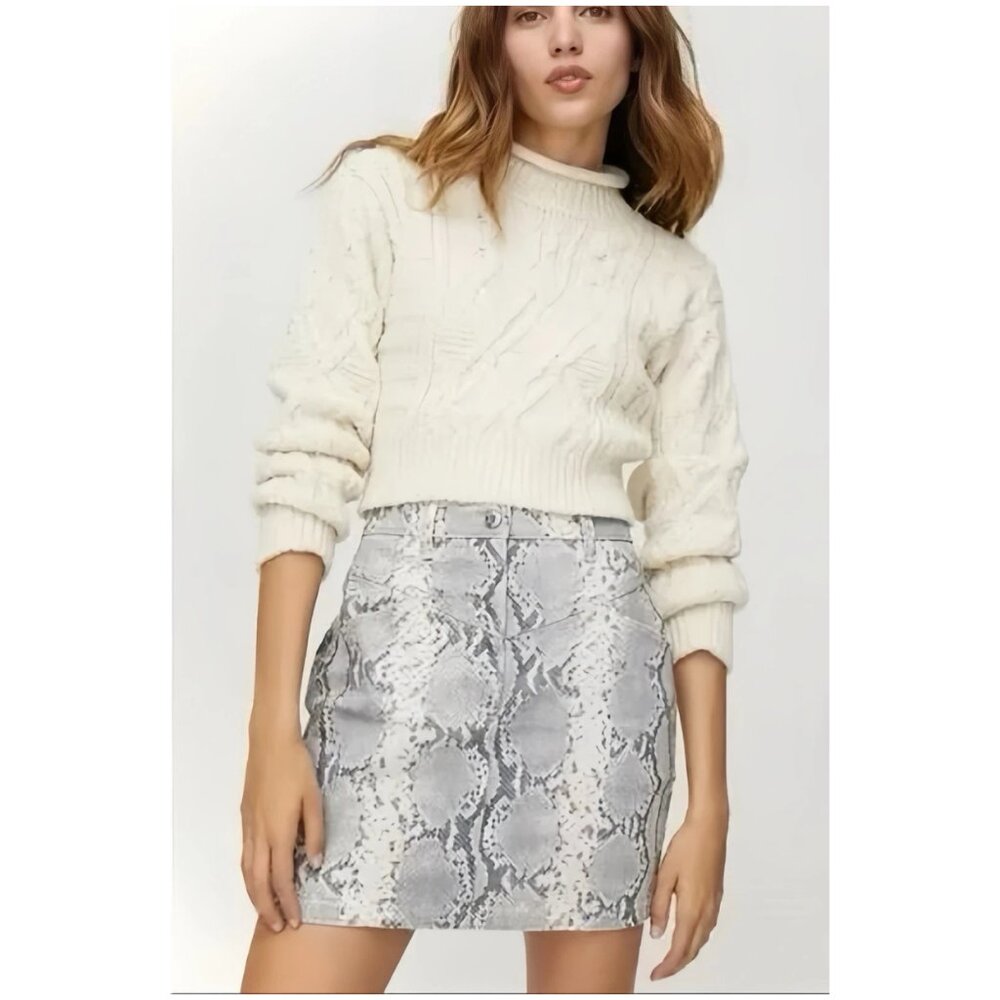 Aritzia Wilfred Free Kelsey Snakeskin Python Mini Skirt Sz 4